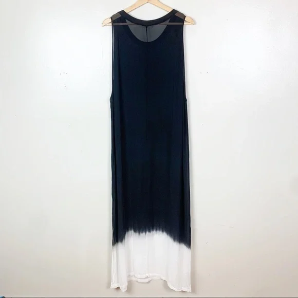 LACAUSA Sheer Maxi Length Ombre Dip Dye Dress Swimsuit Gauzy Coverup US S - Picture 5 of 13